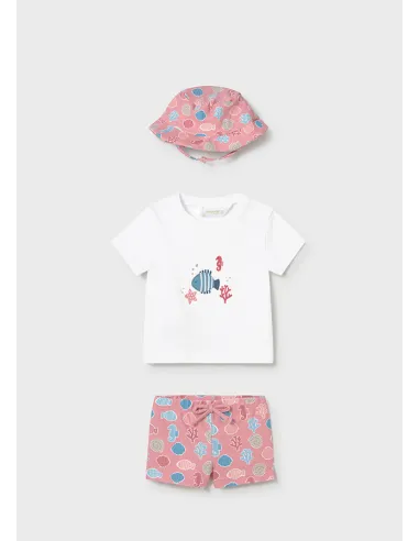 Conj. baño y gorro - Terracota 