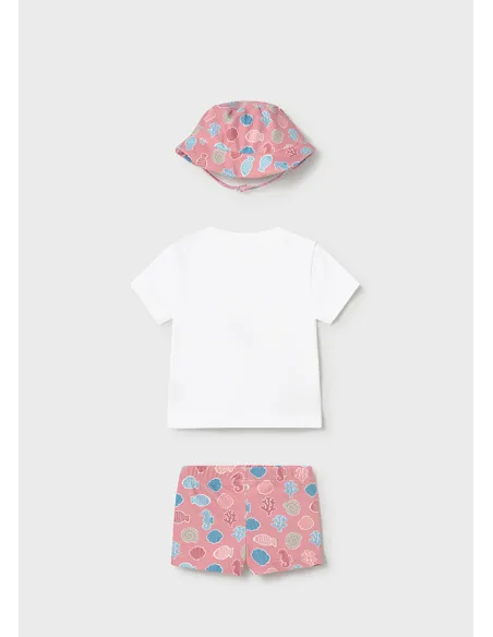 Conj. baño y gorro - Terracota 