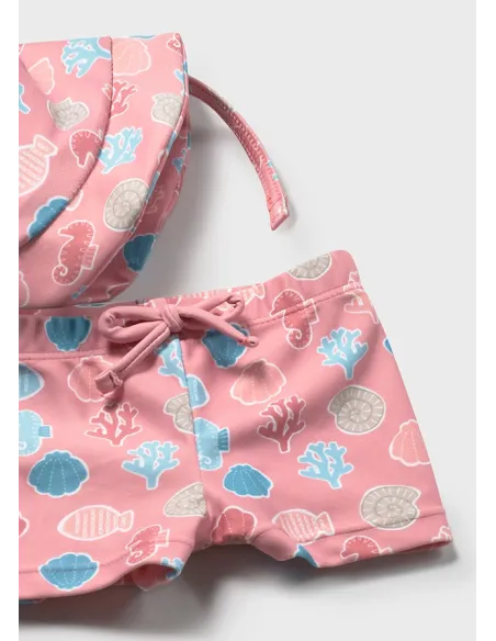 Conj. baño y gorro - Terracota 