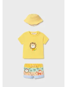 Conj. baño y gorro - Mostaza   