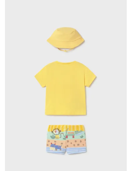 Conj. baño y gorro - Mostaza   