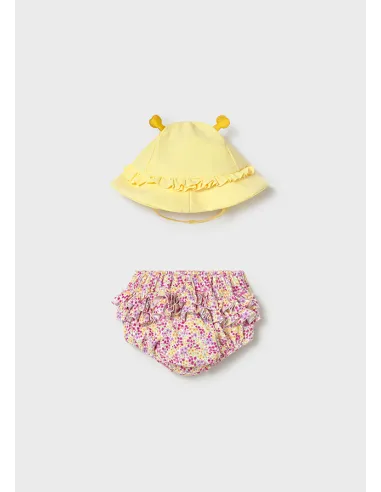 Conj. bañador pañal y gorro - Rosa      