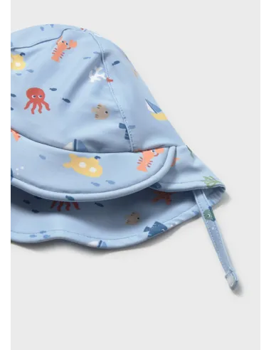 Conj. baño pelele con gorro - Azul      