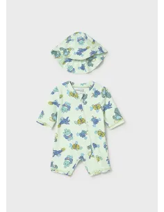 Conj. baño pelele con gorro - Manzana   