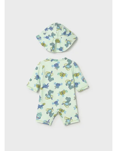 Conj. baño pelele con gorro - Manzana   