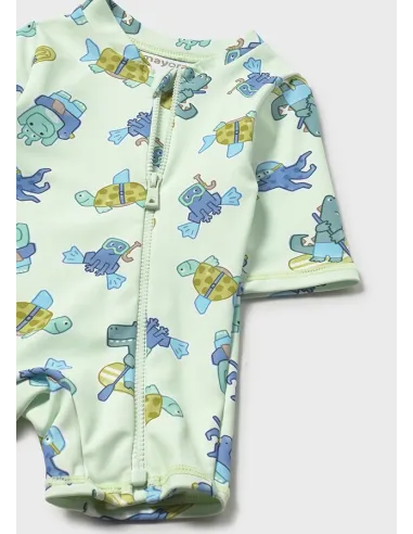 Conj. baño pelele con gorro - Manzana   