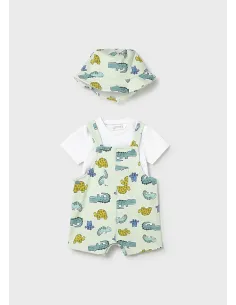 Conj. peto y gorro punto - Manzana   