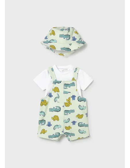 Conj. peto y gorro punto - Manzana   