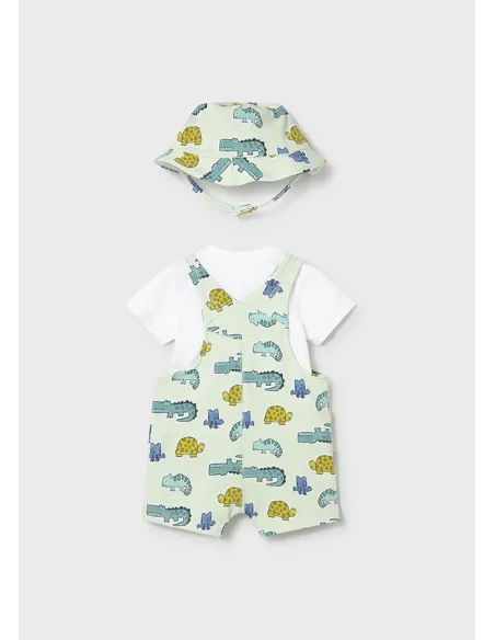 Conj. peto y gorro punto - Manzana   