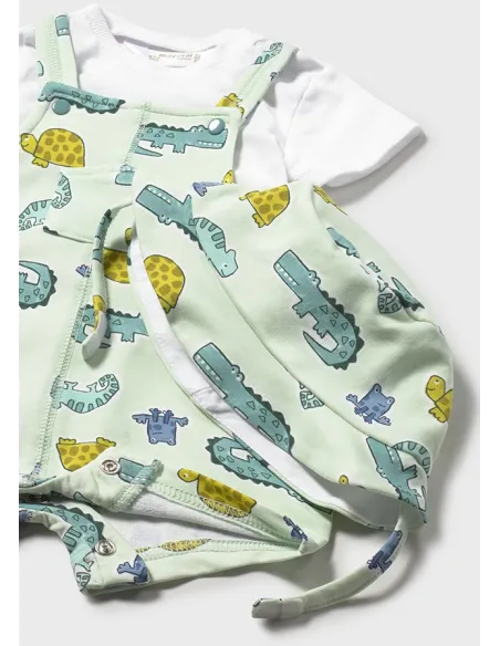 Conj. peto y gorro punto - Manzana   