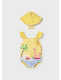 Bañador y gorro - Mostaza