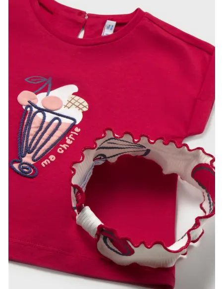 Conj. leggings con diadema - Rojo      