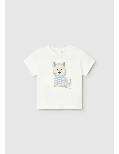 Camiseta m/c perro - Nata      
