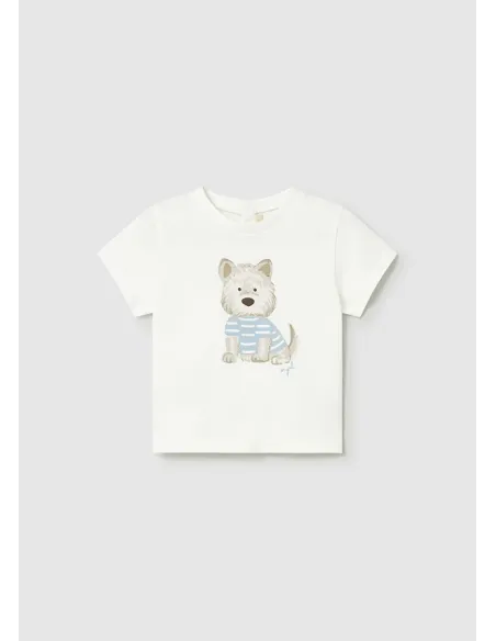 Camiseta m/c perro - Nata      