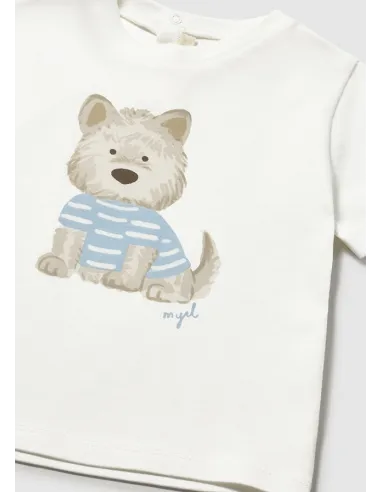 Camiseta m/c perro - Nata      