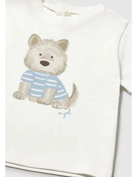 Camiseta m/c perro - Nata      