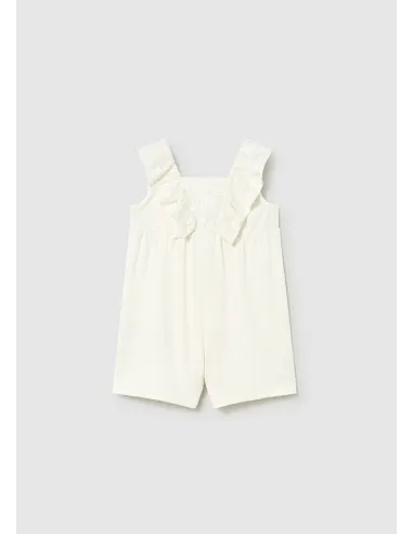 Mono corto combinado guipur - Crudo     