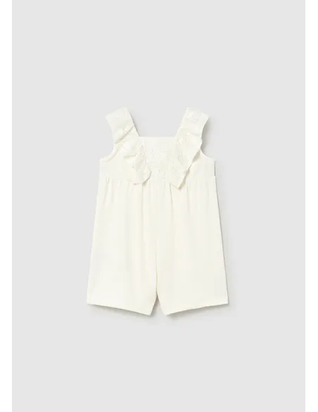 Mono corto combinado guipur - Crudo     