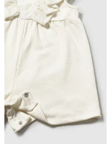 Mono corto combinado guipur - Crudo     