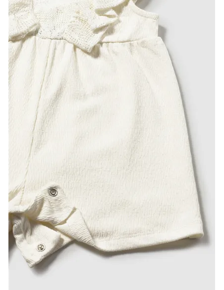 Mono corto combinado guipur - Crudo     