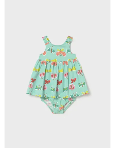 Vestido estampado con braguit - Turquesa  