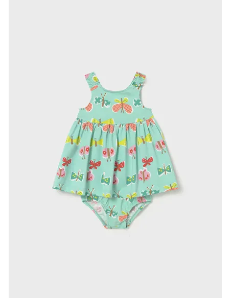 Vestido estampado con braguit - Turquesa  