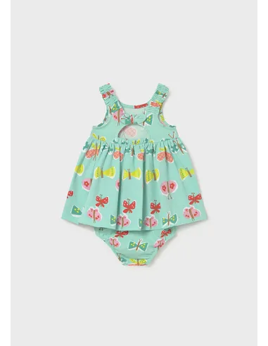 Vestido estampado con braguit - Turquesa  