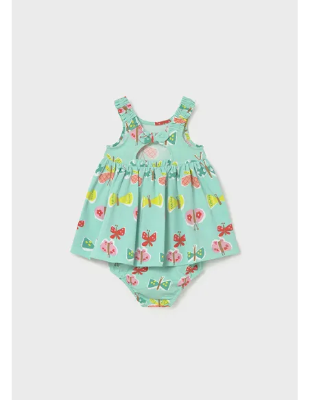 Vestido estampado con braguit - Turquesa  