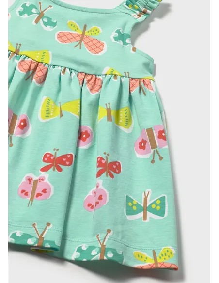 Vestido estampado con braguit - Turquesa  