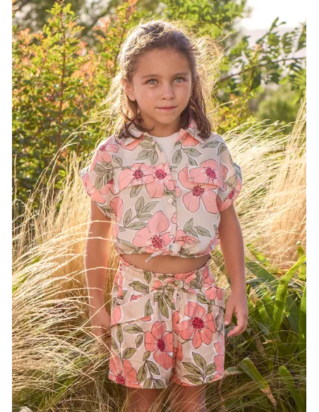 Pantalon corto estampado - Mandarina 