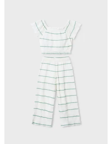 Conj. pantalon largo rayas - Crd-menta 