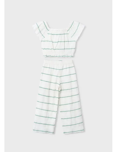 Conj. pantalon largo rayas - Crd-menta 