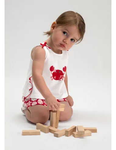 Conj. short estampado - Rojo      