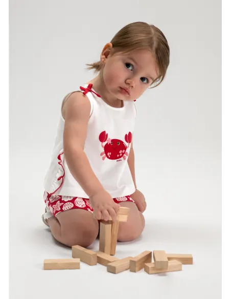 Conj. short estampado - Rojo      