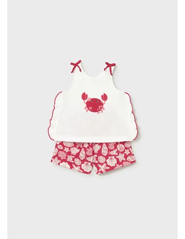 Conj. short estampado - Rojo      