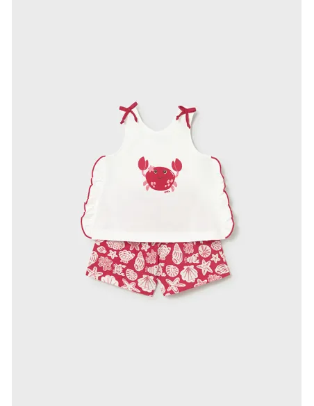 Conj. short estampado - Rojo      