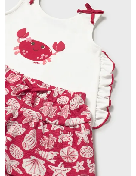 Conj. short estampado - Rojo      
