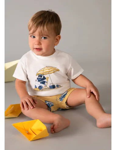 Conj. baño camiseta - Peach     