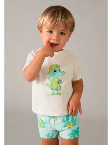 Conj. baño camiseta - Aguamarina