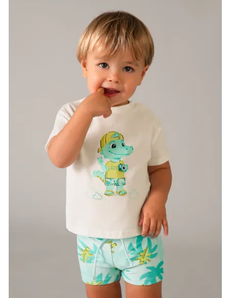 Conj. baño camiseta - Aguamarina