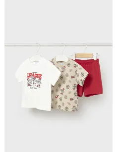 Conj. punto 3 piezas print - Tomate    