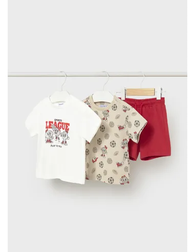 Conj. punto 3 piezas print - Tomate    