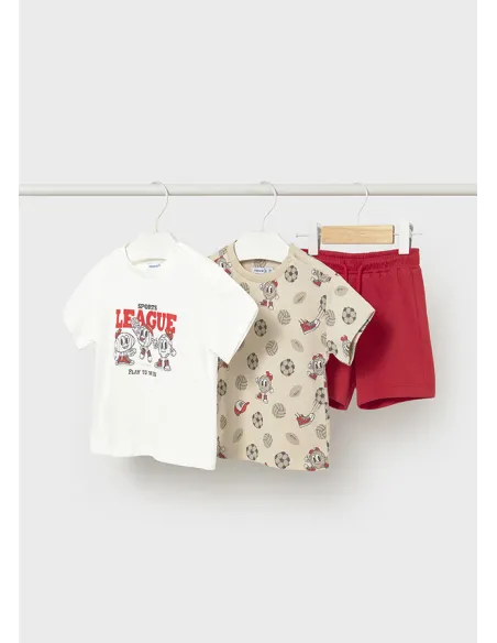 Conj. punto 3 piezas print - Tomate    