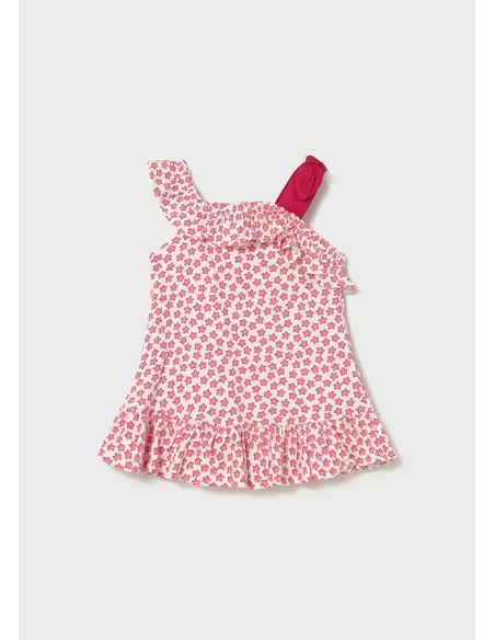 Vestido punto bambula print - Rojo      