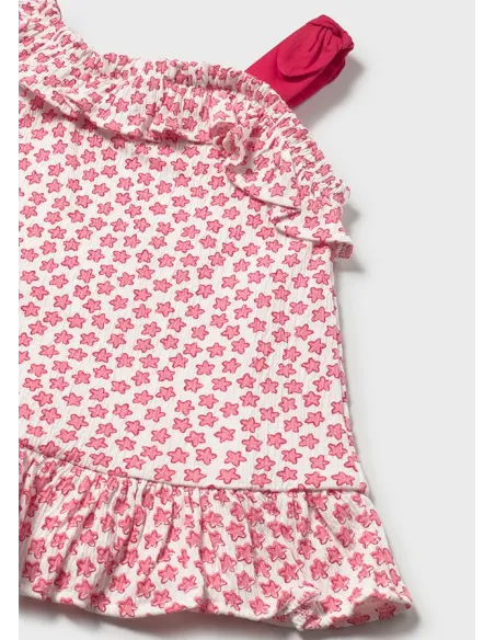 Vestido punto bambula print - Rojo      