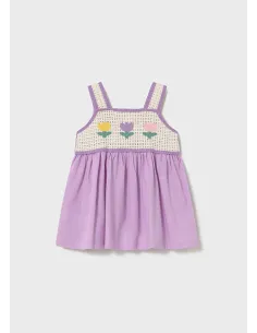 Vestido combinado crochet - Lilac     