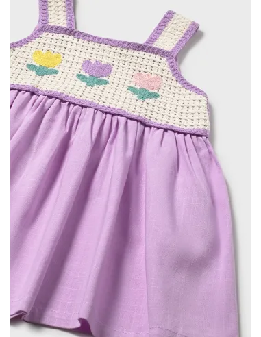 Vestido combinado crochet - Lilac     