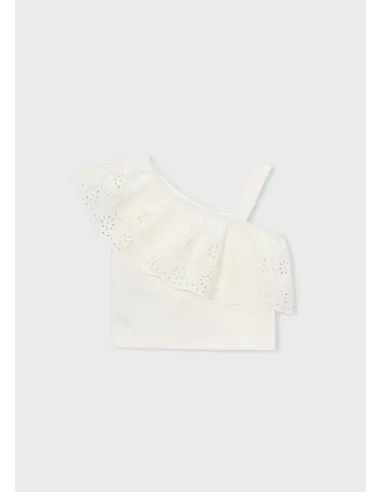 Camiseta tirantes perforado - Crudo     