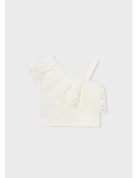 Camiseta tirantes perforado - Crudo     