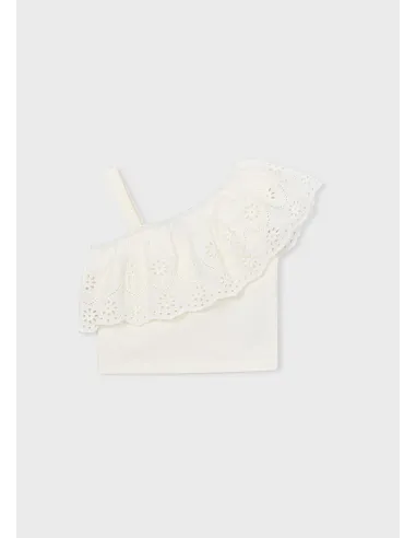 Camiseta tirantes perforado - Crudo     